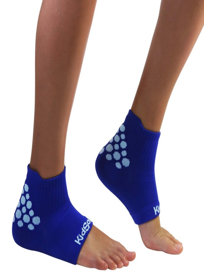 KidSole RX Gel Sports Sock for Kids with heel sensitivity from Severs Disease, Plantar Fasciitis (Kid's 2-7, Blue) - Image 2